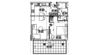 Apartment floor plan, 1 bedroom in Laya Courtyard No. 11017